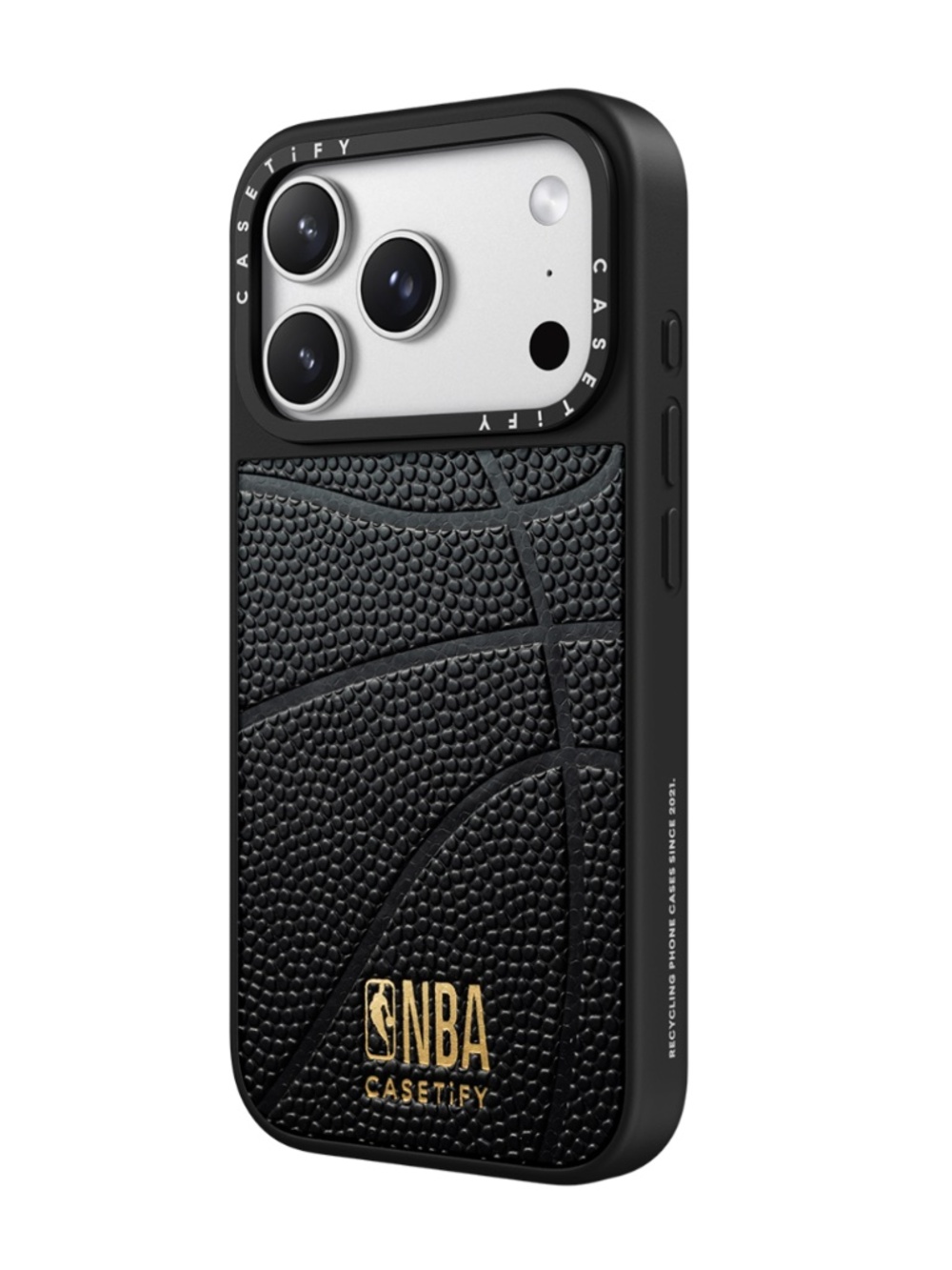 CASETiFY x NBA 2026 iPhone 17 Pro Max Material Grip Case Basketball Leather Case